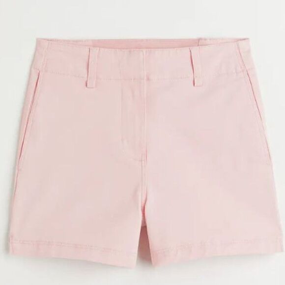 H&M Pink High Waist Chino Polyester Shorts Size 10 - Picture 2 of 8